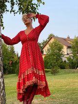 Francesca Red Lotus Dress