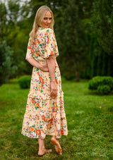 Agny Orange Flowers Dress