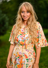 Agny Orange Flowers Dress