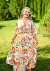 Agny Orange Flowers Dress