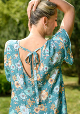 Ami Green Flowers Midi Dress