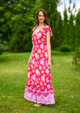 Cross Back Red Lotti Dress