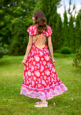 Cross Back Red Lotti Dress