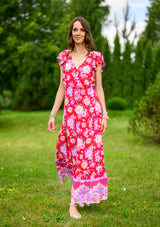 Cross Back Red Lotti Dress