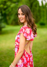 Cross Back Red Lotti Dress
