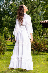 White Swan Linen Wedding Dress
