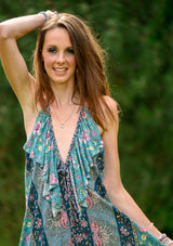 Bianca Flowers Green Dress