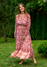 Simona Red Ruster Dress