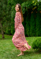 Simona Red Ruster Dress