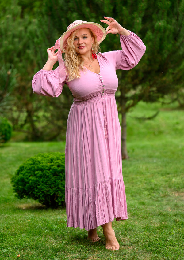 Simona Pink Plus Dress