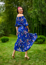 Flaminga Mix Flowers Blue Dress