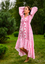 Francesca Pink Wit Dress