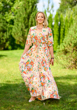 Isabella Orange Flowers Garden Dress