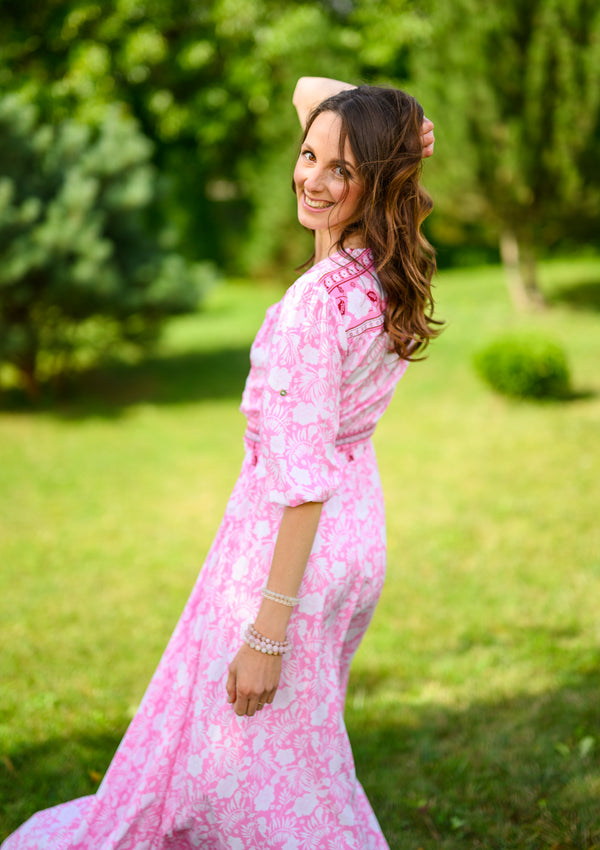 Isabella Wit Flowers Pink Dress