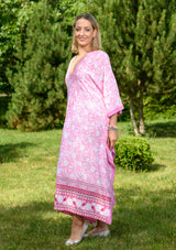 Pancho Pink Wit Flowers Dress
