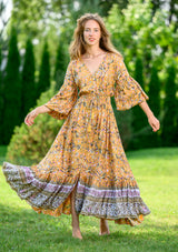 Simona Gold Mustard Dress