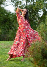 Isabella Mix Red Flowers Dress