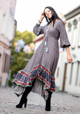 Francesca Lotus Grey Dress