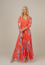 Isabella Dot Orange Dress