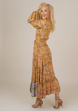 Simona Gold Mustard Dress