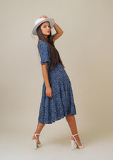 Polka Blue Midi Dress