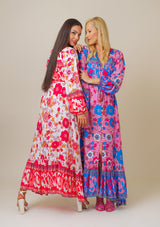 Camella Blue Flowers Purple Dress