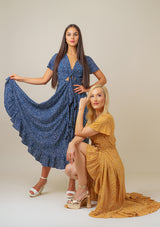 Nina Tie Front Mustard Dress