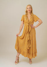 Nina Tie Front Mustard Dress