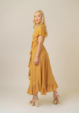 Nina Tie Front Mustard Dress