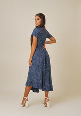 Nina Tie Front Blue Dress