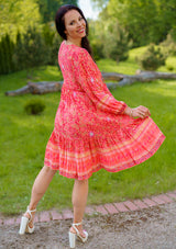 Melly Pink Island Midi Dress