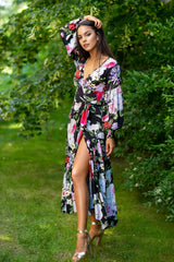 Queen Wrap Black Rosalia Dress