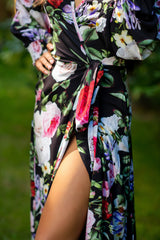 Queen Wrap Black Rosalia Dress