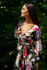 Queen Wrap Black Rosalia Dress