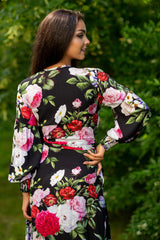 Queen Wrap Black Rosalia Dress