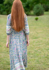 Isabella Flowers Green Dress