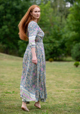 Isabella Flowers Green Dress