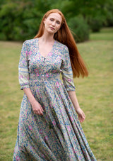 Isabella Flowers Green Dress