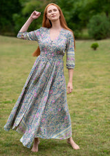 Isabella Flowers Green Dress