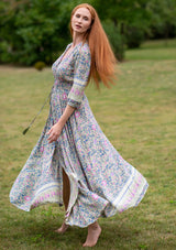 Isabella Flowers Green Dress