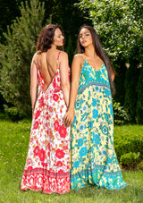Tia Open Back Yellow Dress