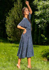 Polka Blue Midi Dress