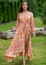 Francesca Gold Orange Dress