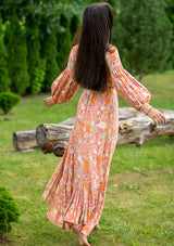 Francesca Gold Orange Dress