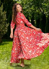 Isabella Mix Red Flowers Dress