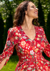 Isabella Mix Red Flowers Dress