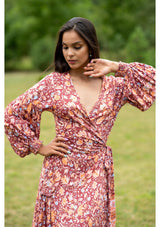 Queen Wrap Red Ruster Dress