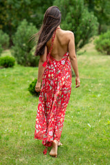 Bianca Mix Flowers Red Dress
