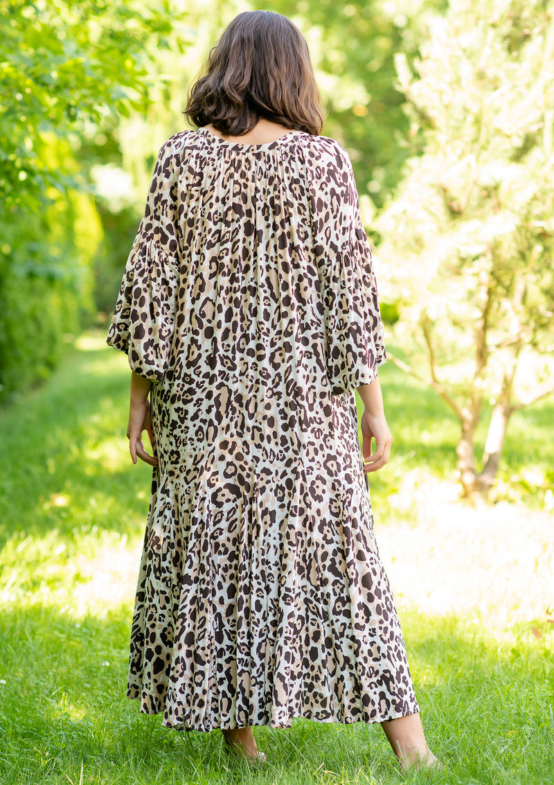 Ella Leopard Maxi Plus Dress