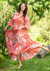 Adelle Dot Orange Dress